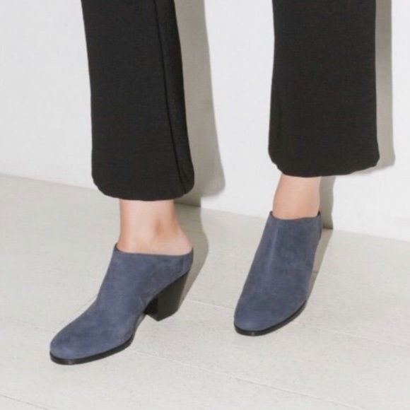 Rachel Comey blue nubuck leather heeled Mule 6.5 - Picture 1 of 7